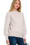 Zenana Viscose Mock Neck Exposed Seam Sweater