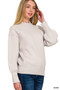 Zenana Viscose Mock Neck Exposed Seam Sweater