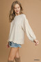 Umgee Linen Scallop Hem Long Sleeve Blouse