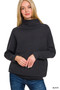 Zenana Viscose Dolman Sleeve Mock Neck Sweater