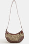 Fame Spotted Leopard Print Half Moon Shoulder Bag