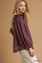 Umgee Ruffle Shoulder Long Sleeve Blouse