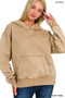Zenana Fleece Acid Wash Kangaroo Pocket Hoodie