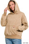 Zenana Fleece Acid Wash Kangaroo Pocket Hoodie