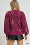 Umgee Boho Patterned Long Sleeve Sweater