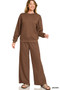 Zenana Scuba Crewneck Pullover and Pants Set