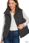 Zenana High Neck Zip-Up Vest Coat