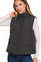 Zenana High Neck Zip-Up Vest Coat