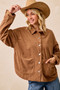 BiBi Corduroy Relaxed Fit Shacket with Back Pleat