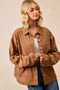 BiBi Corduroy Relaxed Fit Shacket with Back Pleat