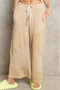 POL Elastic Waistband Wide Leg Pants with Drawstring