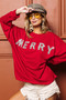 BiBi Merry Glitter Christmas Drop Shoulder Top