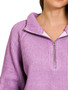 Zenana Ribbed Two Tone Half Zip Sweater