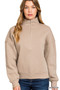 Zenana Fleece High Neck Half Zip Sweatshirt
