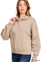 Zenana Fleece High Neck Half Zip Sweatshirt