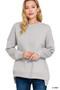 Zenana Full Size Fleece Hi-low Boyfriend Sweatshirts with Pockets Plus Size