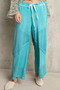 POL Elastic Waistband Wide Leg Pants with Drawstring