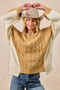 BiBi Cable Knit With Hacci Combo Sweater With Uneven Hem Detail