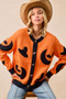 BiBi Halloween Witch Hat Moon Bat Artwork Cardigan