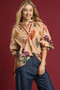Umgee Floral Print Flounce Sleeve Blouse