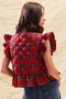 SO ME Christmas Holiday Plaid Ruffled Quilt Vest Top
