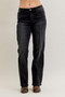 Judy Blue Mid Rise Straight Western Seam Detail Jeans