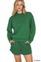 Zenana Scuba Long Sleeve Sweatshirt and Shorts Set