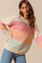SO ME Multi Color Block Long Sleeve Sweater