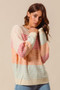 SO ME Multi Color Block Long Sleeve Sweater