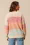 SO ME Multi Color Block Long Sleeve Sweater