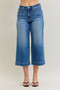 Judy Blue Mid Rise Crop Wide Leg Jeans