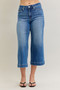 Judy Blue Mid Rise Crop Wide Leg Jeans