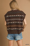 Umgee Button-Down Knit Vest with Floral Pattern