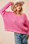 BiBi V-Neck Sweater with Colorful Trim