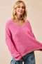BiBi V-Neck Sweater with Colorful Trim