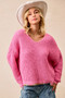 BiBi V-Neck Sweater with Colorful Trim