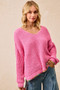 BiBi V-Neck Sweater with Colorful Trim