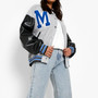 Fall/Winter Women's Fleece Jacket Casual Hip Hop Jacket Letter School Baseball Uniform