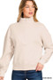 Zenana Fleece High Neck Half Zip Sweatshirt