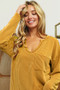 BiBi Wavy Two Tone Rib Notch Neck Patch Pocket Top