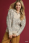 Umgee Leopard Print Quarter-Zip Knit Sweater