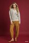 Umgee Leopard Print Quarter-Zip Knit Sweater