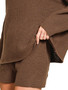 Zenana Round Neck Knit Top and Shorts Sweater Set
