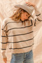 SO ME Stripe Crew Neck Basic Essential Sweater