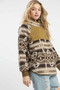 Umgee Aztec Print Sherpa Pullover