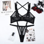 Erotic lingerie Bikini See-Through skirt rivet sexy suit skirt two-piece set