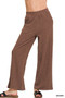 Zenana Cotton Slub Wide Leg Pants