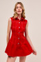 SO ME Button Down Sleeveless Collared Game Day Mini Dress