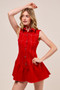 SO ME Button Down Sleeveless Collared Game Day Mini Dress