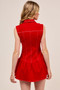 SO ME Button Down Sleeveless Collared Game Day Mini Dress